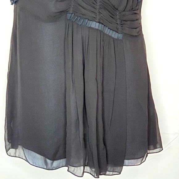 Black Ruffle Trim Babydoll Top Size L Sheer Whimsigoth V-neck Tunic Romantic - Picture 3 of 13